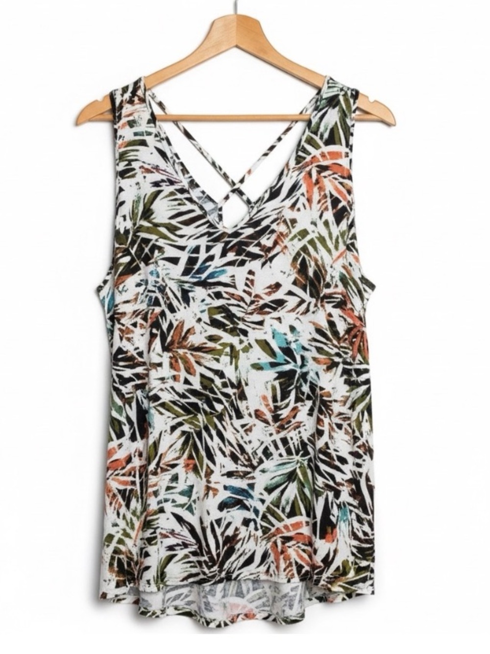 Ava & Viv Multicolor Abstract Print Sleeveless Top